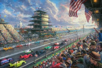 die jagd der diana Painting - Indy Excitement 100 Years of Racing at Indianapolis Motor Speedway Thomas Kinkade